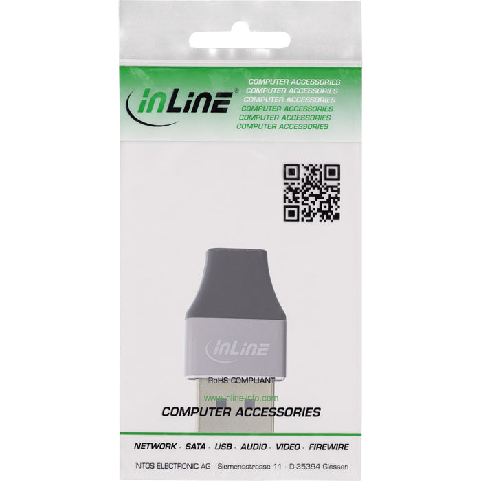 EAN 4043718338108 - InLine 17291B cambiador de género para cable DisplayPort Mini DisplayPort Negro, Gris imagen 3