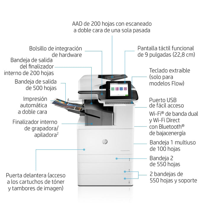 EAN 193015438101 - HP Color LaserJet Enterprise Flow MFP M776zs Laser A3 1200 x 1200 DPI 46 ppm Wifi imagen 10