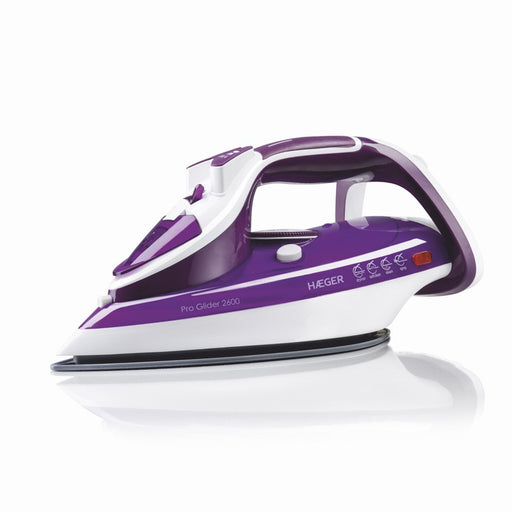 EAN 5608475008900 - Haeger Pro Glider 2600 Plancha vapor-seco Suela de cerámica 2600 W Violeta, Blanco imagen 1