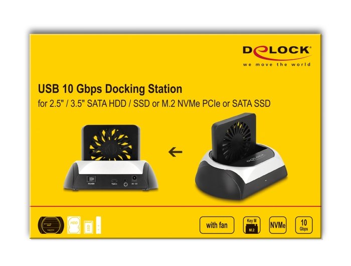 EAN 4043619642809 - DeLOCK 64280 base de conexión para disco duro USB 3.2 Gen 2 (3.1 Gen 2) Type-C Negro imagen 4