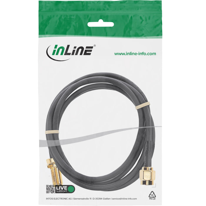 EAN 4043718050178 - InLine 40863 cable coaxial 3 m Negro imagen 2