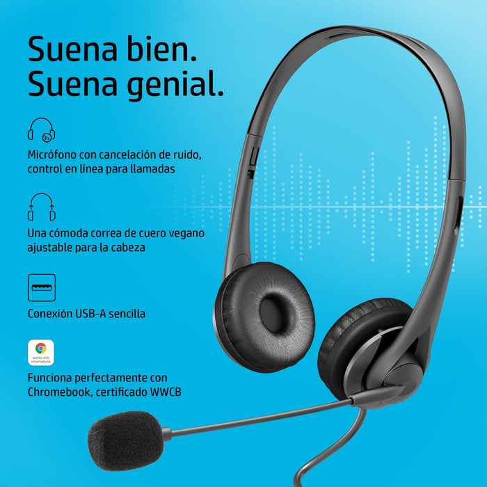 EAN 0195908812531 - HP USB G2 Stereo Headset Alámbrico Diadema Oficina/Centro de llamadas Negro imagen 3