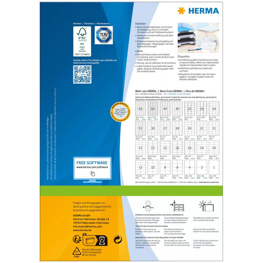 EAN 4008705046763 - HERMA 4676 etiqueta autoadhesiva Rectángulo Permanente Blanco 400 pieza(s) imagen 2