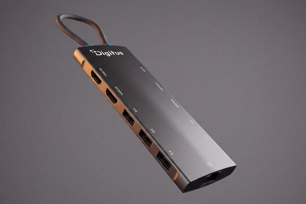 EAN 4016032510154 - Digitus USB-C Docking Station, 11-Port estación dock para móvil Tableta/teléfono inteligente/portátil Gri imagen 2