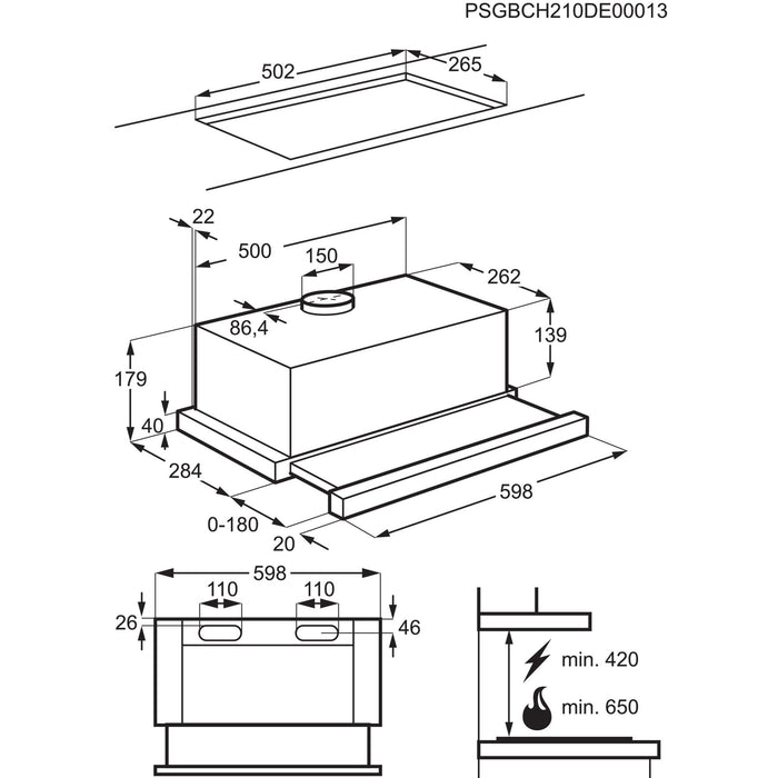 EAN 7332543828081 - Electrolux LFP326S Semintegrada (extraíble) Gris, Acero inoxidable 410 m³/h imagen 16