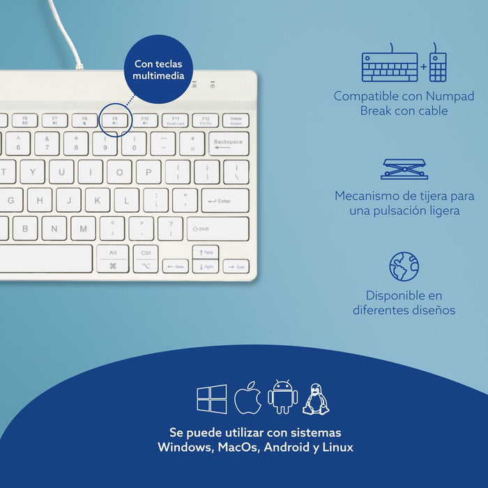 EAN 8719274491729 - R-Go Tools RGOCOUSWDWH teclado Oficina USB Inglés imagen 13