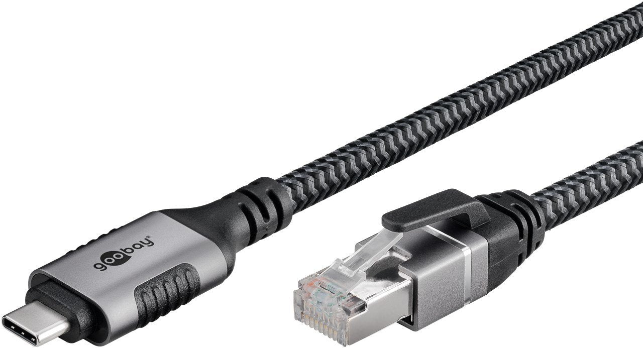 EAN 4040849706998 - Goobay 70699 cambiador de género para cable USB C RJ-45 Negro, Plata imagen 3
