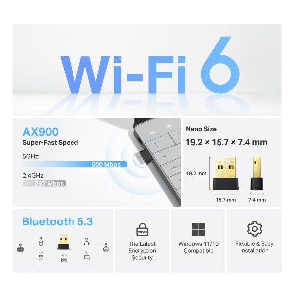 EAN 8885020624526 - TP-Link Archer TX10UB Nano Bluetooth 600 Mbit/s imagen 4