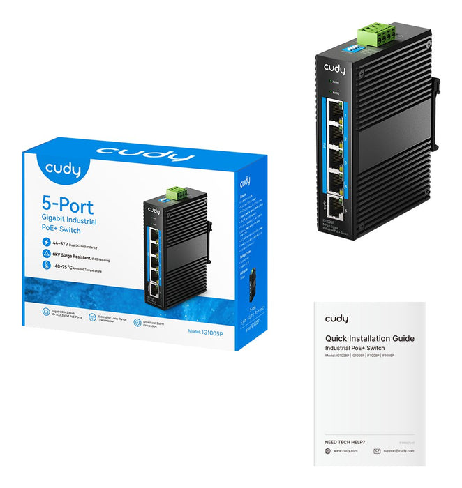 EAN 6971690792329 - Cudy IG1005P switch No administrado Gigabit Ethernet (10/100/1000) Energía sobre Ethernet (PoE) Negro imagen 3