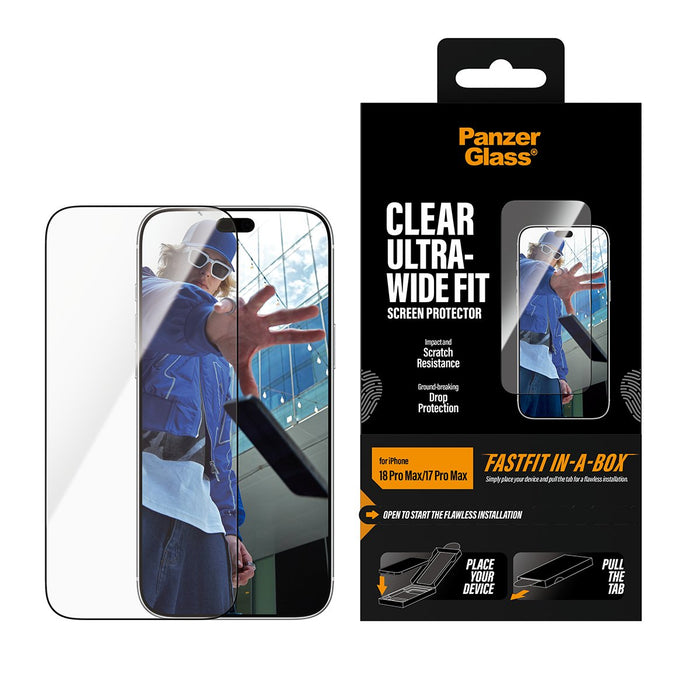 EAN 5715685043567 - PanzerGlass ® Screen Protector iPhone 2026 Pro Max | 17 Pro Max | Ultra-Wide Fit w. FASTFIT IN-A-BOX Prot imagen 2