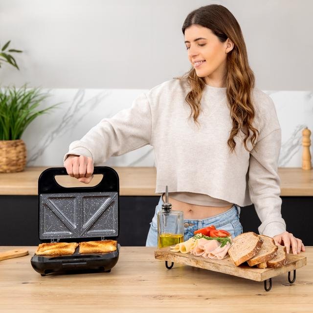 EAN 8435484029636 - Cecotec 02963 sandwichera 800 W Acero inoxidable, Negro imagen 4