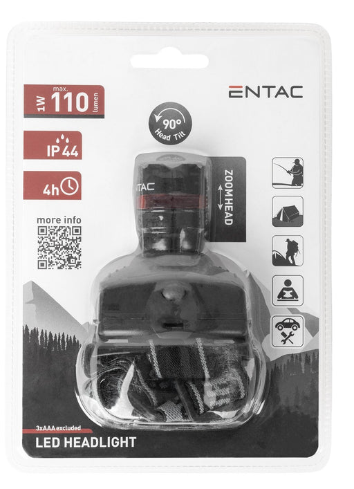 EAN 5999097901626 - Entac EHL-ZOOM-1W-PL linterna Negro Linterna con cinta para cabeza LED imagen 2
