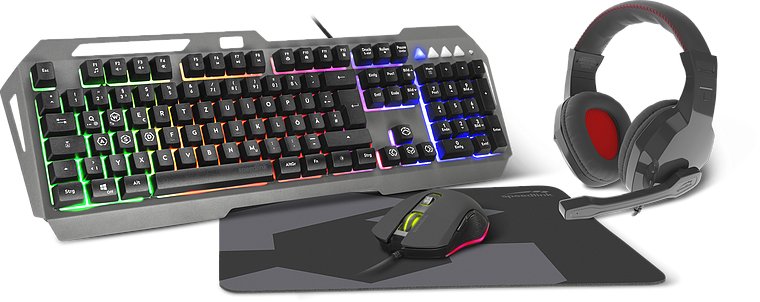 EAN 4027301505702 - SPEEDLINK LUNERA 4in1 teclado Ratón incluido Juego USB QWERTZ Alemán Negro imagen 1