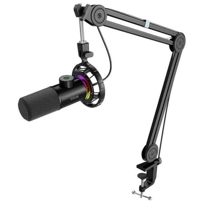 Fifine T658 Rgb Micrófono Usb Para Grabación Y Transmisión En Pc Negro