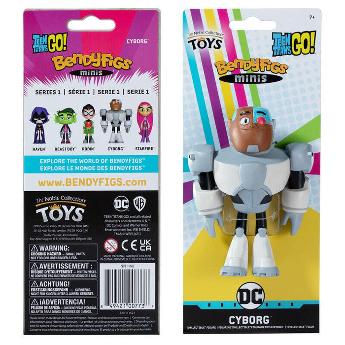 Figura Maleable Bendyfigs Minis Cyborg Teen Titans Go 11cm