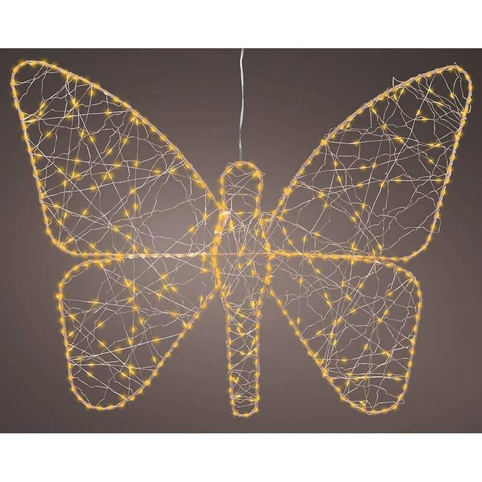 Figura Microled Mariposa Metal Dorada Exterior 43 X 58 Cm