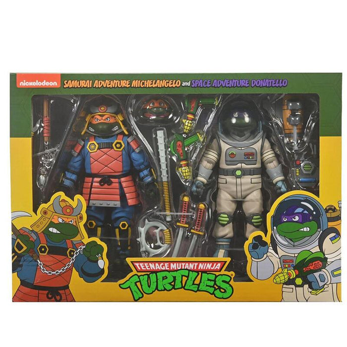 Figura Neca Teenage Mutant Ninja Turtles Space Adventure Donatello & Samurai Adventure Michelangelo Pack 2 Scale Action 18cm