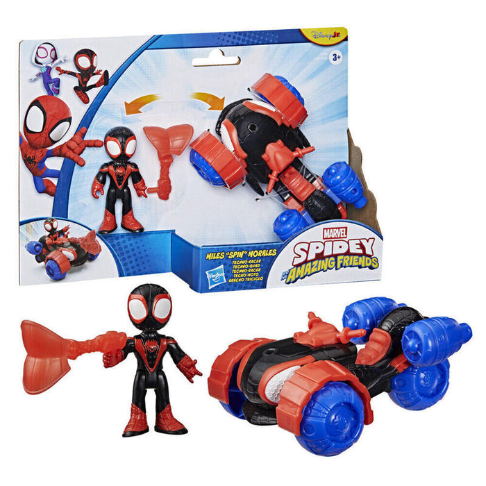 Figura + Vehiculo Miles Morales Spidey Y Su Superequipo Marvel