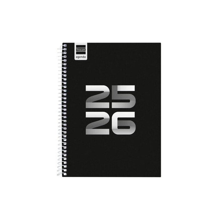Finocam Agenda Cool Para Estudiantes Espiral 4º Svh Negro 2025-2026