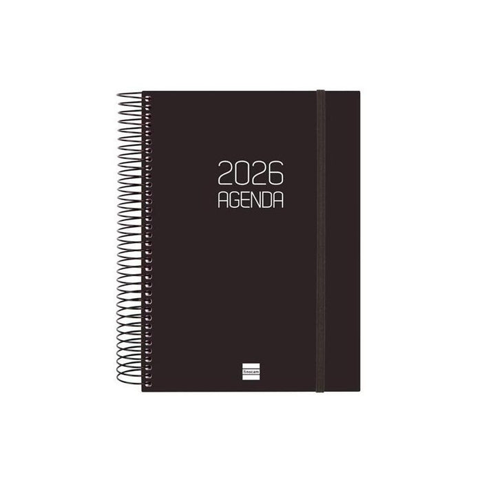 Finocam Agenda Espiral Opaque E10-155x212mm 1dp Tapa Pp Negro 2026