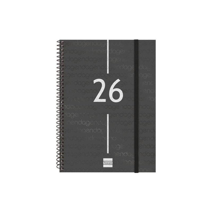Finocam Agenda Espiral Year E10-155x212mm Svh Tapa Pp Negro 2026
