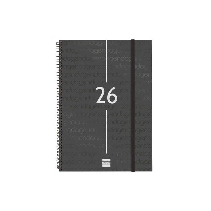 Finocam Agenda Espiral Year E40-210x297mm Svv Tapa Pp Negro 2026