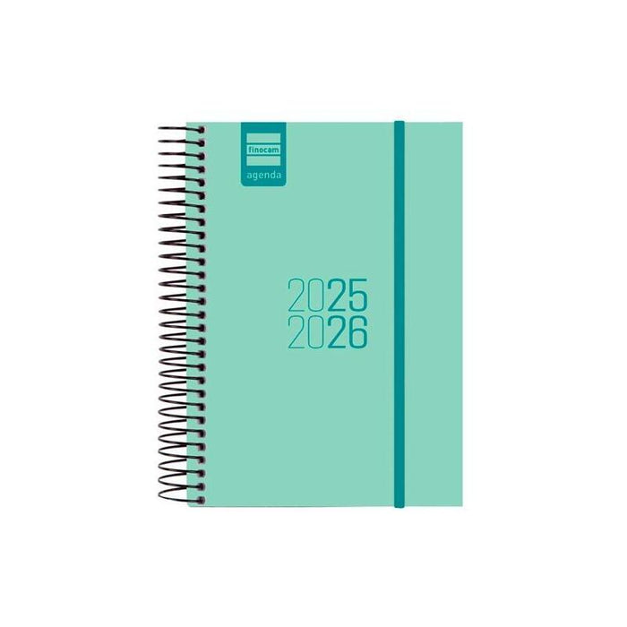 Finocam Agenda Para Estudiantes Espiral E8 - 120x171mm 1dp Turquesa 2025-2026