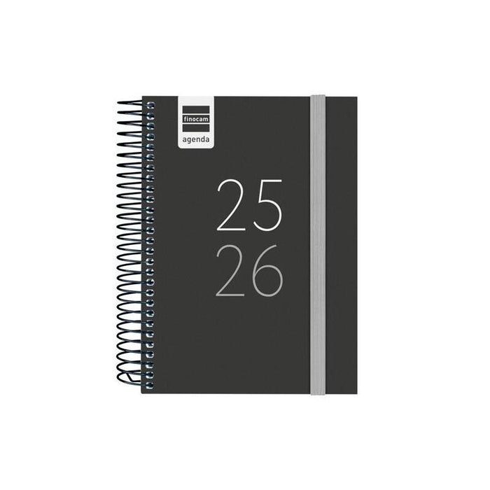 Finocam Agenda Secundaria Para Estudiantes Espiral 8º 1dp Negro 2025-2026
