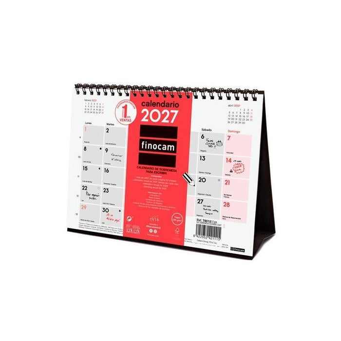 Finocam Calendario De Sobremesa 12 Meses Para Escribir S-210x150mm Neutro 2027