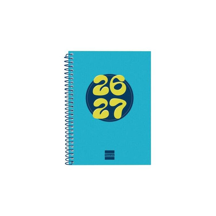 Finocam Cool Agenda Escolar 26/27 - Semana Vista Horizontal - Formato 8º - 120x164mm - Tapas De Carton Forrado - Papel