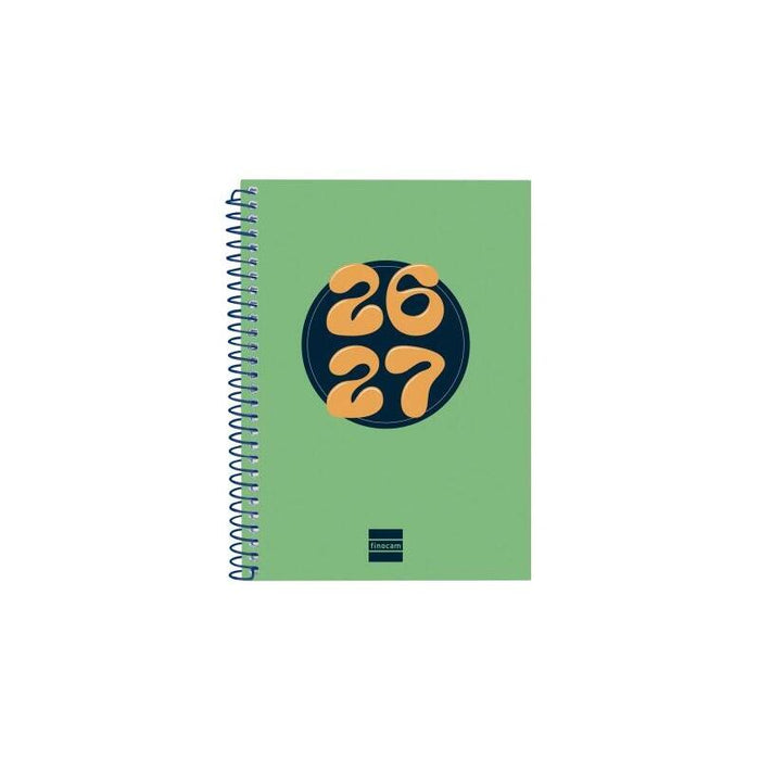 Finocam Cool Agenda Escolar 26/27 - Semana Vista Horizontal - Formato 8º - 120x164mm - Tapas De Carton Forrado - Papel