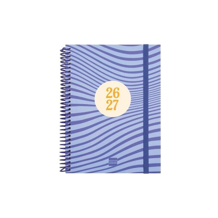 Finocam Diva Agenda Escolar 26/27 - Semana Vista Horizontal - Formato 4º - 155x212mm - Tapas De Carton Forrado - Papel