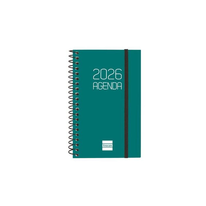 Finocam Opaque Agenda De Espiral En Catalan - Anual 2026 - Tapa Ligera - Cierre Con Goma Elastica - Formato E3 -