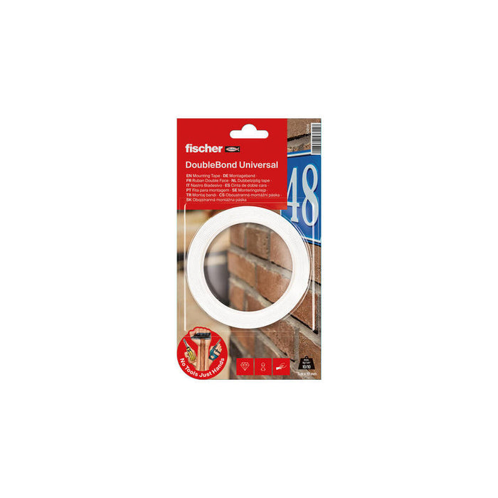 Fischer Gow Cinta De Montaje Universal, Cinta Adhesiva Transparente, 3m X 19mm 574519