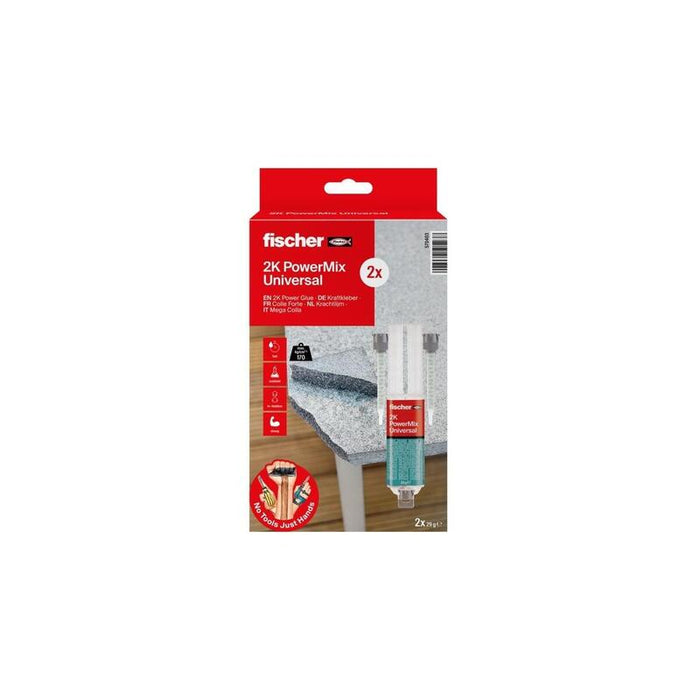Fischer Gow Power Pegamento Multipack 25ml, 2 Piezas Transparente 570403