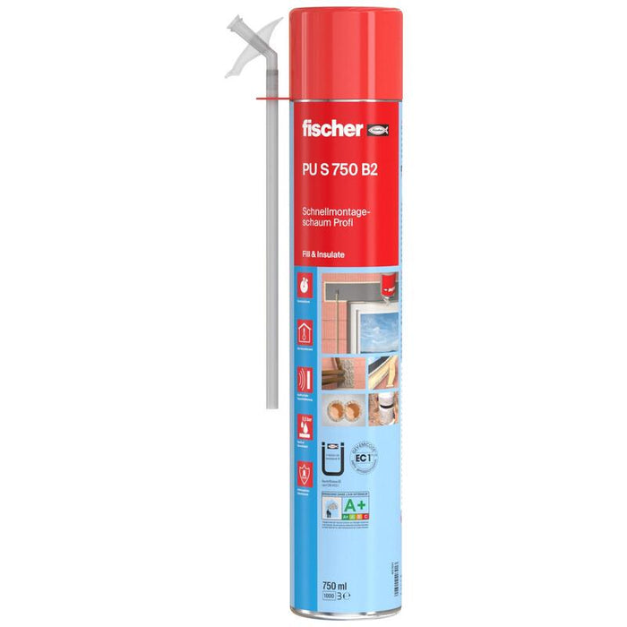 Fischer Schnellmontageschaum Pu S 750 B2 Profi (Beige, 750ml) 040301