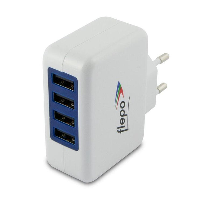 Flepo Fuente De Alimentación Usb 4-Vías 100v 240v-4a