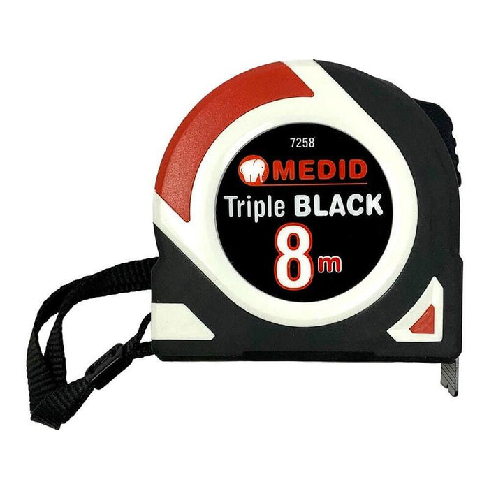 Flexómetro Triple Black Bimaterial 8 M X 25 Mm