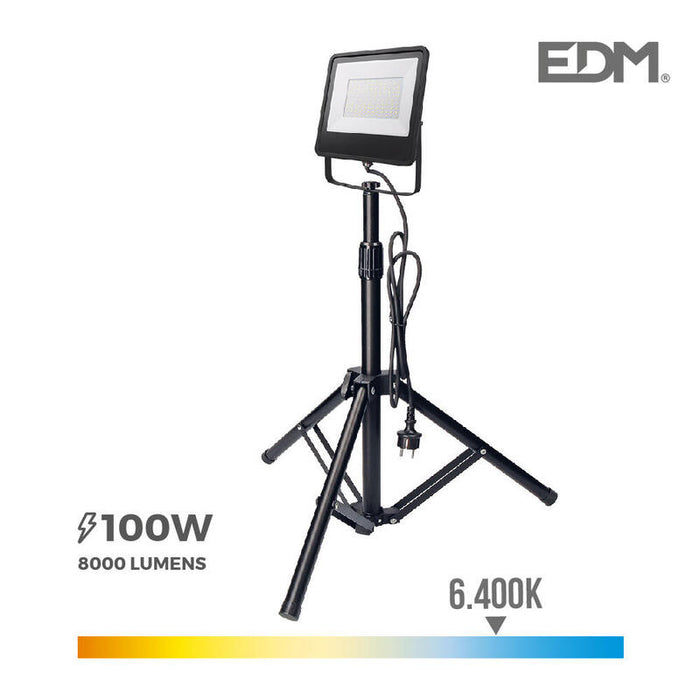 Foco Proyector Led Con Tripode 100w 6400k Edm