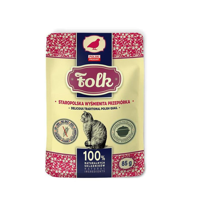 Folk Deliciosa Codorniz Tradicional Polaca Comida Húmeda Para Gatos - 85 G