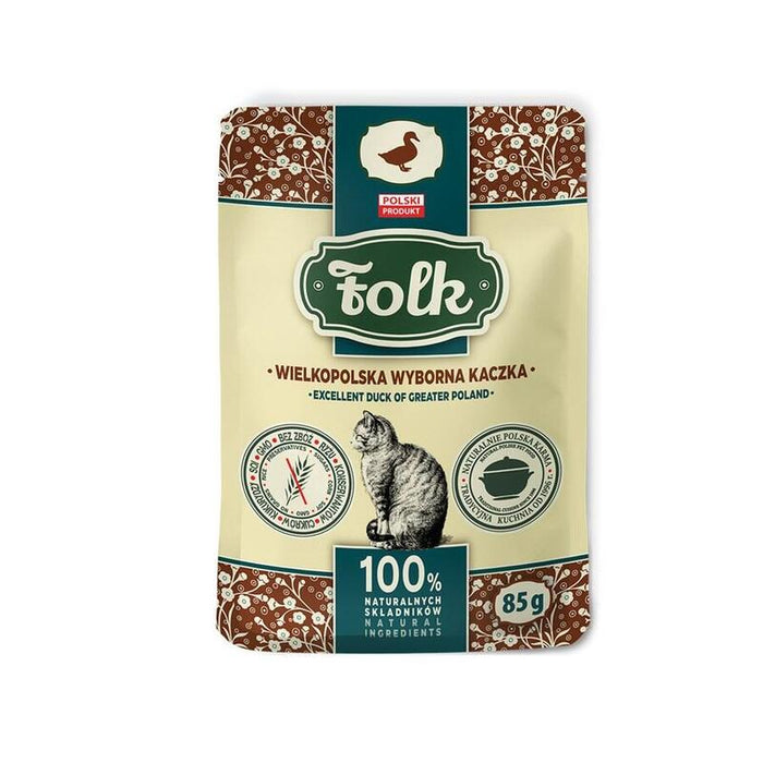 Folk Excelente Pato De La Gran Polonia - Comida Húmeda Para Gatos - 85 G