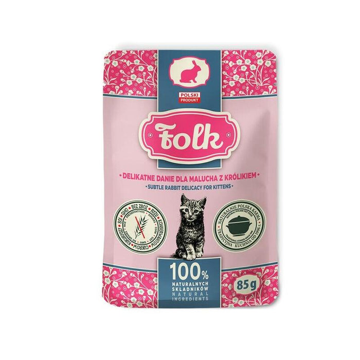 Folk Kitten Delicioso Plato Para Niños Pequeños Con Conejo Sobre De 85g