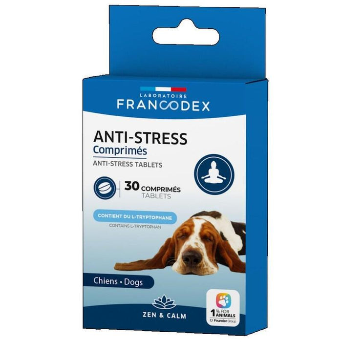 Francodex Anti-Stress - Tabletas Antiestrés Para Perros - 30 Uds.