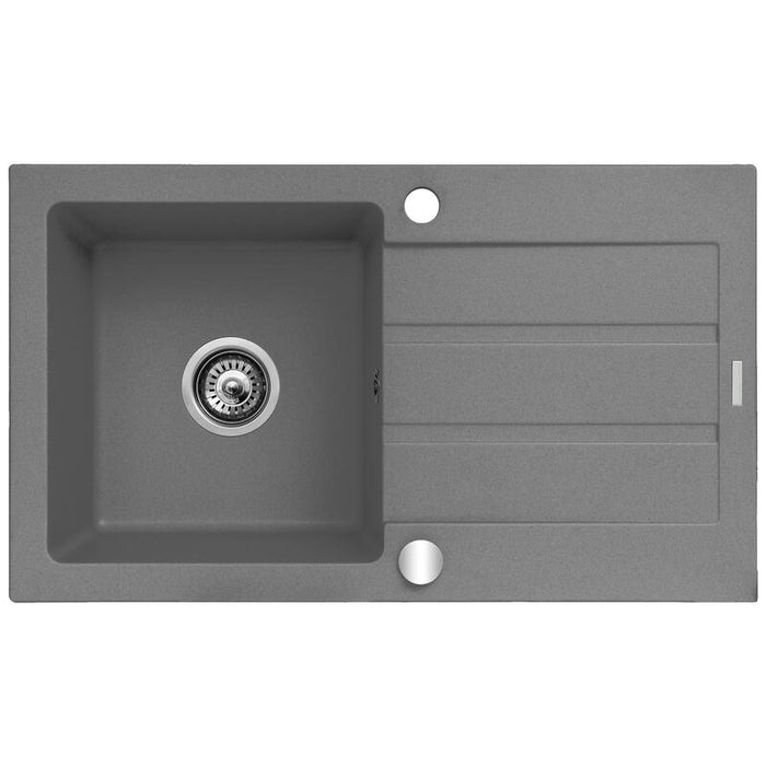 Fregadero De 1 Cubeta De Granito Con Escurridor Maidsinks 76x44 1b 1d Hormigón Gris Pyragranit Color Gris