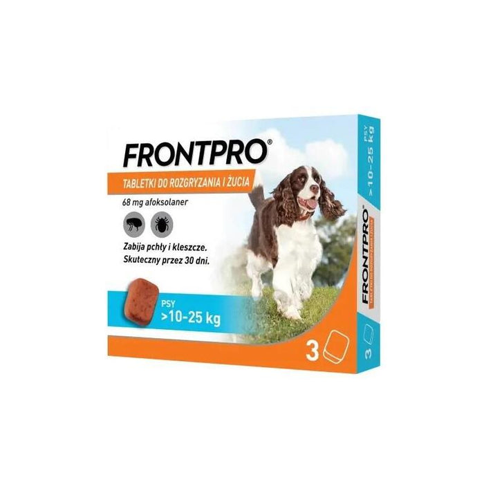 Frontpro Pastillas Contra Pulgas Y Garrapatas Para Perro (>10-25 Kg) - 3x 68mg