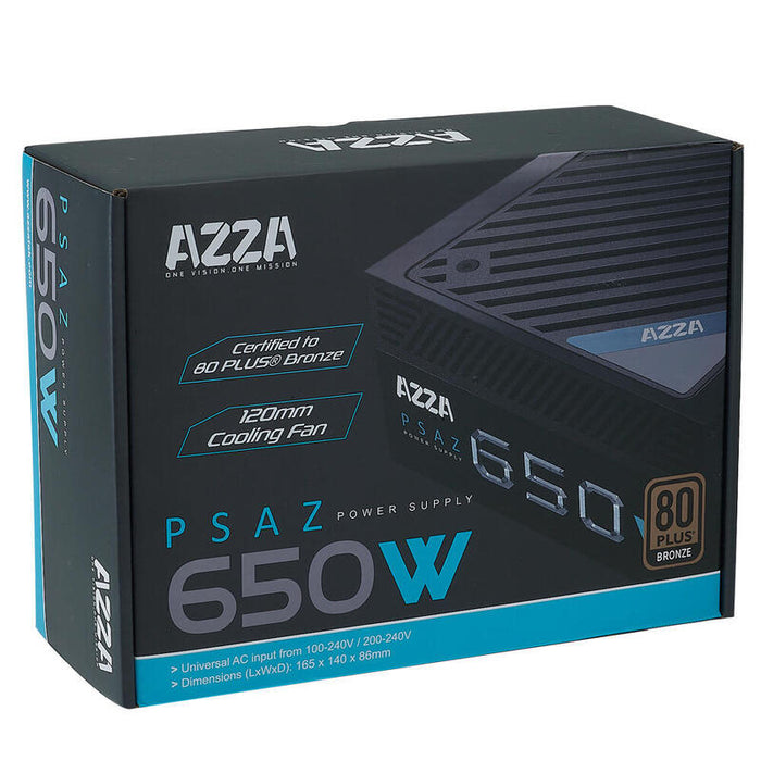 Fuente Alimentacion Akyga Atx Power Supply 650w Azza 5xsata 2xpci-E 1xeps 80+ Bronze Fan 12cm Rohs