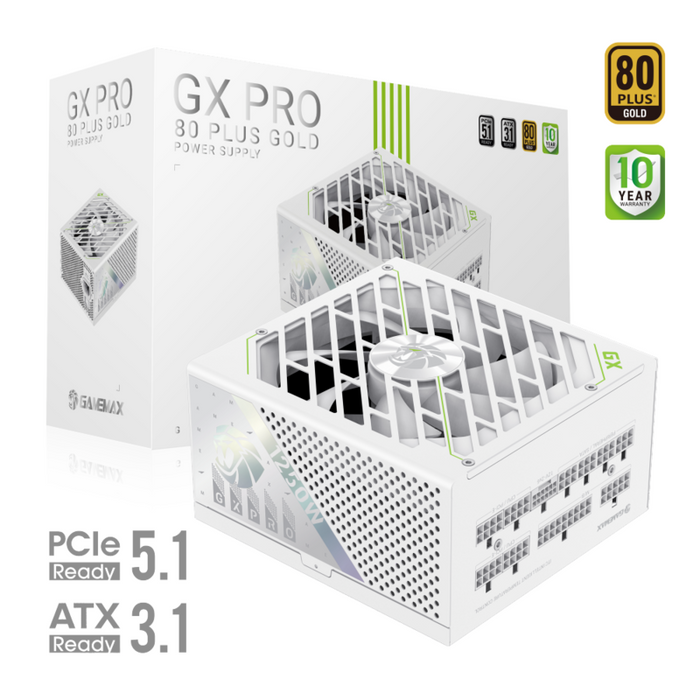 Fuente Alimentacion Gamemax  Psu  Gx Pro 1250g Wh  1250w  Gold  Full Modular  White