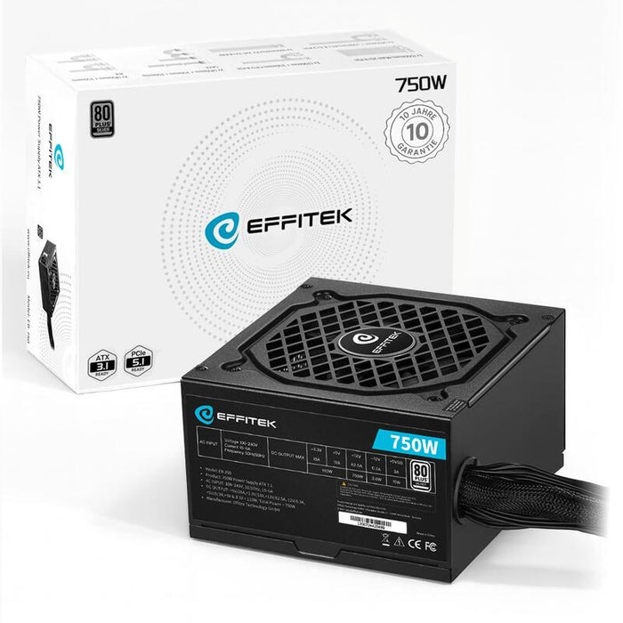 Fuente De Alimentación Effitek Netzteil 750w Silver Atx 3.1, Pci 5.1