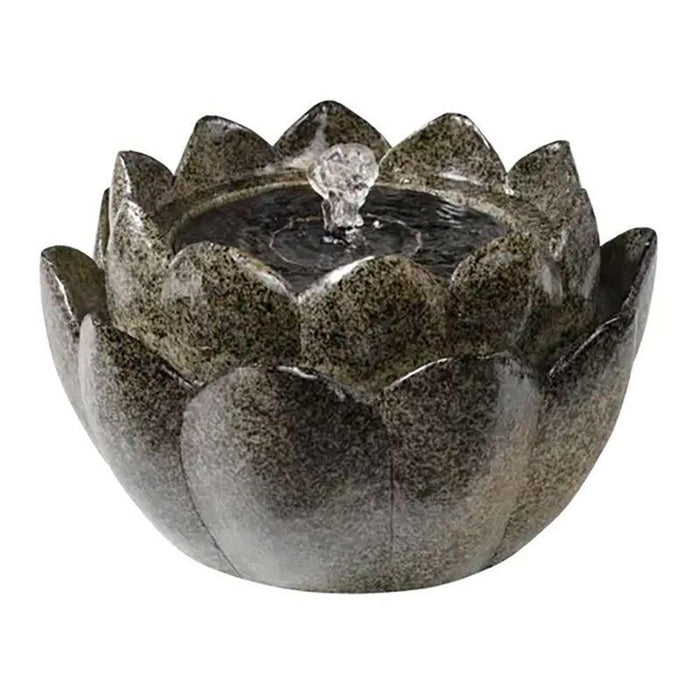 Fuente Solar Para Exterior Ip68, Forma De Flor De Poliresina; Ø23 X 13,5 Cm