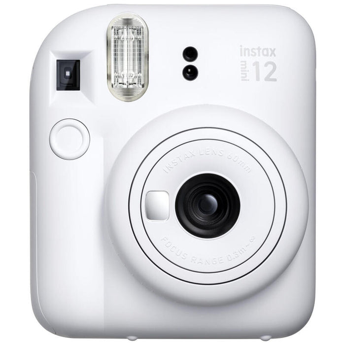 Fujifilm Instax Mini 12 Clay White Camara Instantanea - Tamaño De Imagen 62x46mm - Flash Auto - Exposicion Automatica - Mini Espejo Para Selfies - Modo Primer Plano
